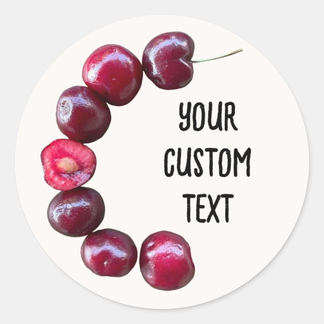Sweet Cherry - fresh red cherries - fresh fruit  Classic Round Sticker (Front)
