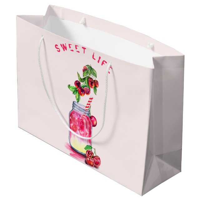 Sweet Cherry Juice Cool Drink Fruits Gift Bag (Back Angled)