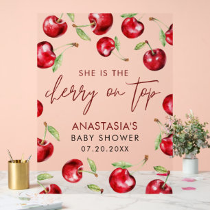 Sweet Cherry on Top Baby Shower Acrylic Sign