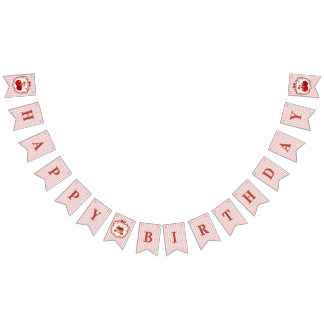 Sweet Cherry on Top Birthday Invitation Pink Girl Bunting