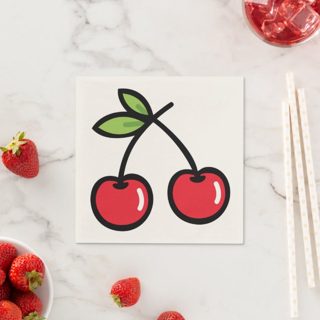 Sweet Cherry Paper Table Napkins (Insitu)