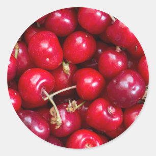 Sweet cherry pattern classic round sticker
