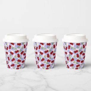 Sweet cherry pattern paper cups