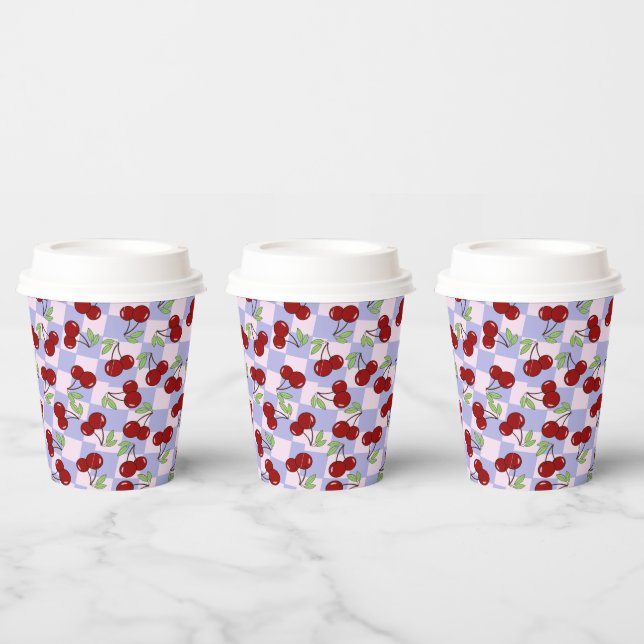 Sweet cherry pattern paper cups (Multi)