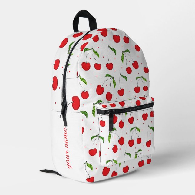 Sweet cherry pattern printed backpack (Back Corner Left)