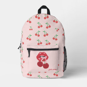 Sweet cherry pattern printed backpack