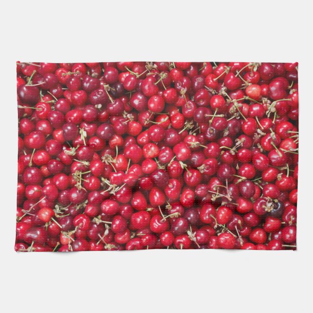 Sweet cherry pattern tea towel (Horizontal)