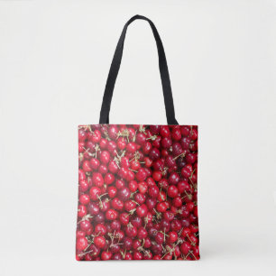 Sweet cherry pattern tote bag