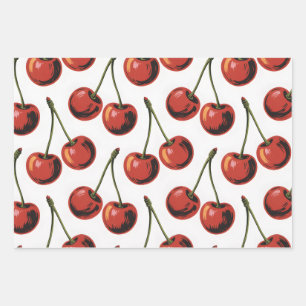 Sweet Cherry Pop Wrapping Paper Sheet