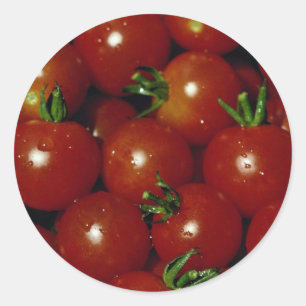 Sweet cherry tomatoes texture classic round sticker