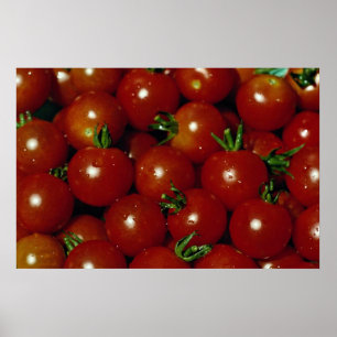 Sweet cherry tomatoes texture poster