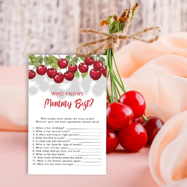 Sweet Cherry Who Know Mummy Best Baby Shower Game (Creator Uploaded)