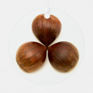 Sweet chestnuts fruits metal tree decoration
