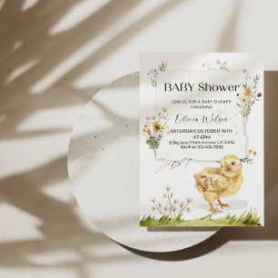 "Sweet Chick Baby Shower Adorable Farm-Themed Invitation