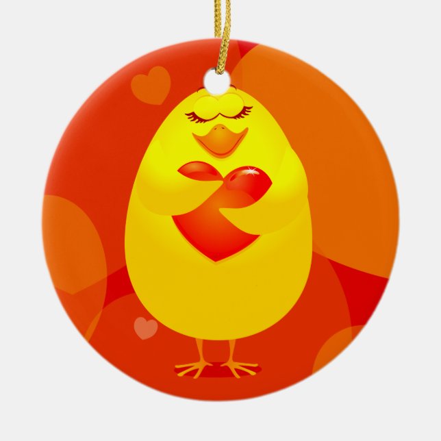 Sweet chick in love, ornament (Front)