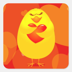 Sweet chick in love, sticker