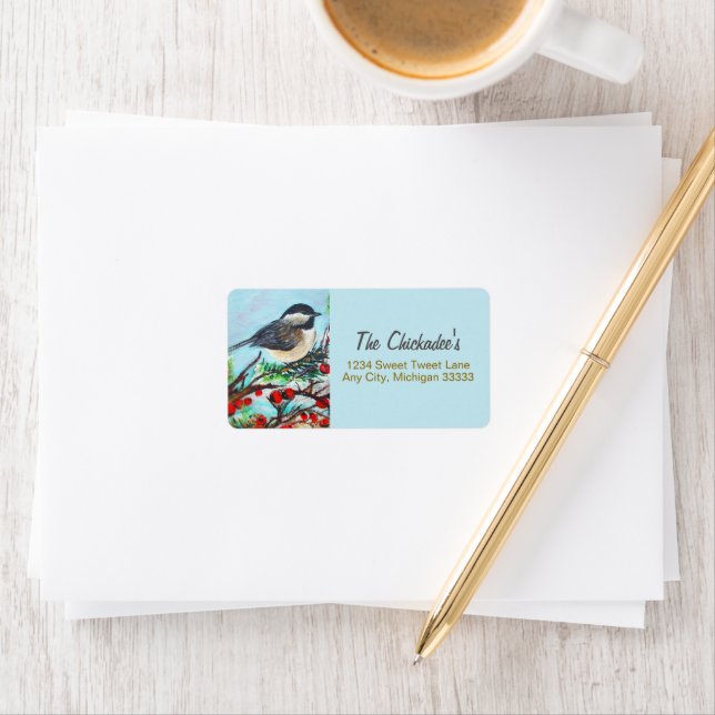 Sweet Chickadee Bird Art Label (Insitu)