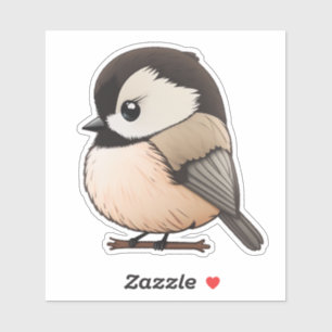 Sweet Chickadee Vinyl Sticker, Cute Bird Sticker