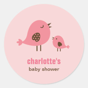 Sweet Chicks Baby Shower Favour Sticker - Pink