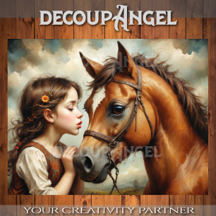 Sweet Child and her Pony Decoupage Tissue Paper