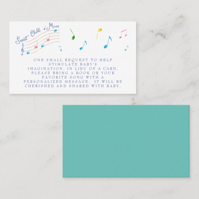 Sweet Child of Mine Musical Books for Baby Business Card (Front/Back)