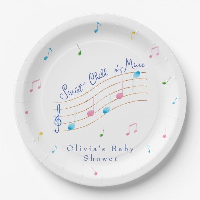 Sweet Child of Mine Musical Paper Plates (Front)