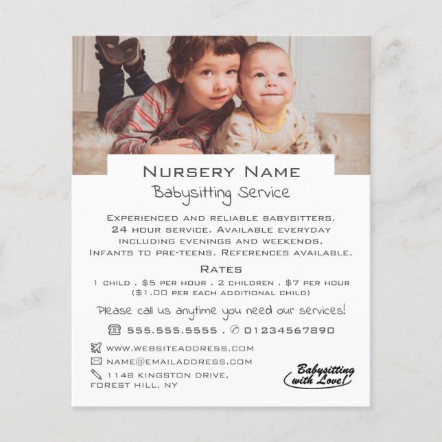 Sweet Children Babysitter, Daycare, Nursery Advert Flyer (Front)