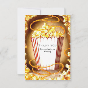 Sweet Children's Popcorn Birthday Thank You Card