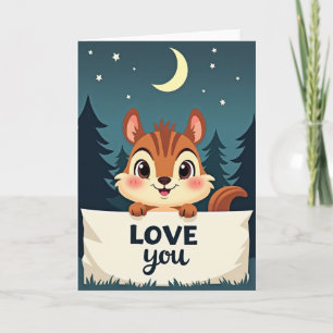 Sweet Chipmunk Love You Card