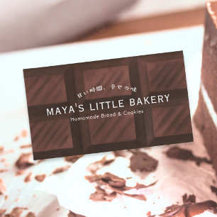 Sweet Chocolate Bar Pattern Bakery Business Card