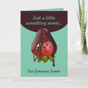 Sweet Chocolate Covered Strawberry Thinking of You Card