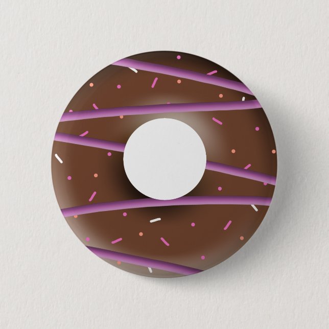 Sweet Chocolate Doughnut Novelty Button (Front)