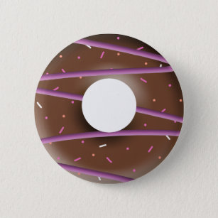 Sweet Chocolate Doughnut Novelty Button