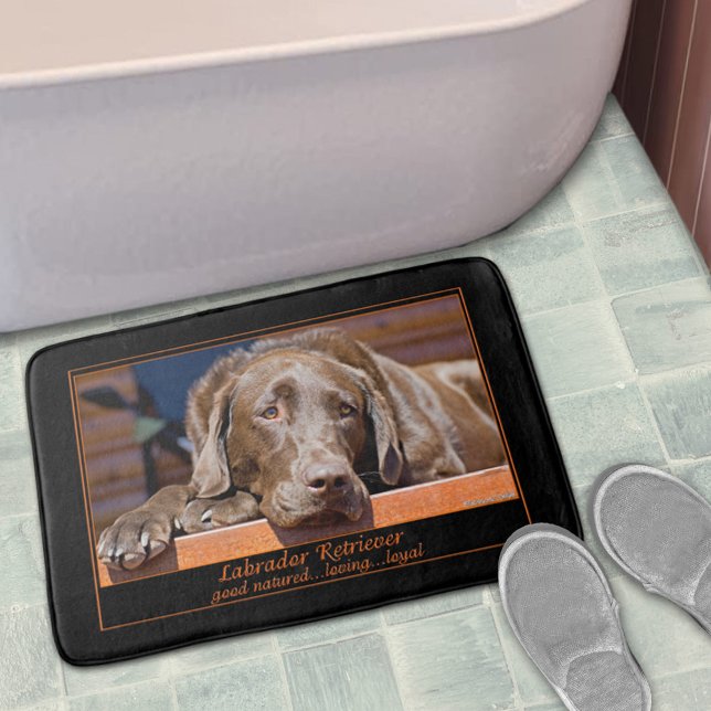 Sweet Chocolate Labrador Retriever Photo Template Bath Mat (Creator Uploaded)