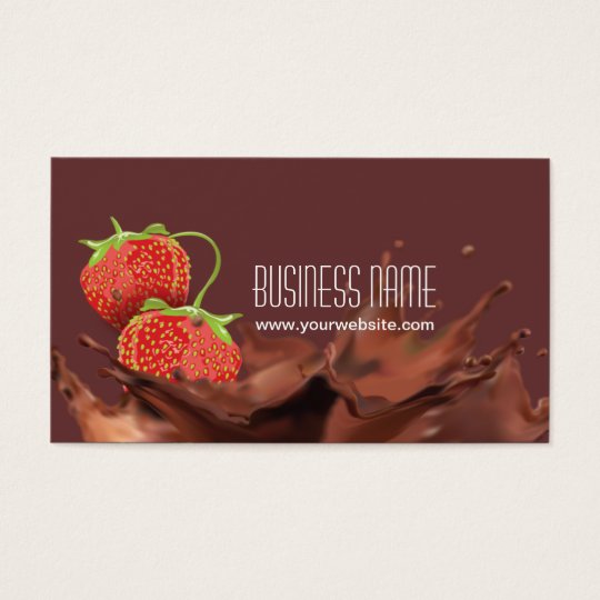 Sweet Chocolate & strawberries Business Card