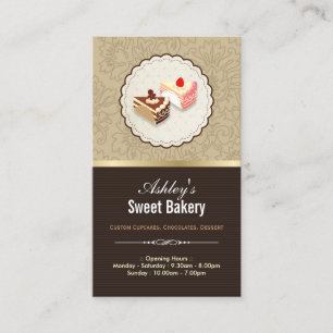 Sweet Chocolates Cupcakes Dessert - Bakery Shop Business Card