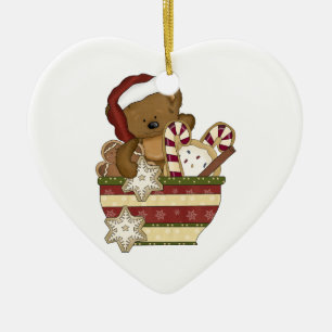 Sweet Christmas Bear Ceramic Tree Decoration