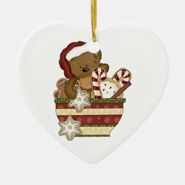 Sweet Christmas Bear Ceramic Tree Decoration (Front)