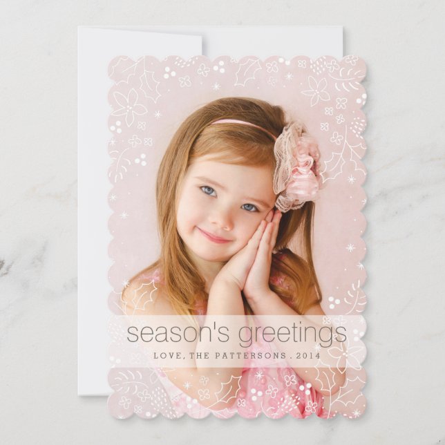 Sweet Christmas Border Holiday Photo Card (Front)