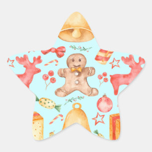 Sweet Christmas Cookies and Candies   Star Sticker