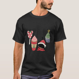 Sweet Christmas Current Mood Snacks Coffee Hand Dr T-Shirt