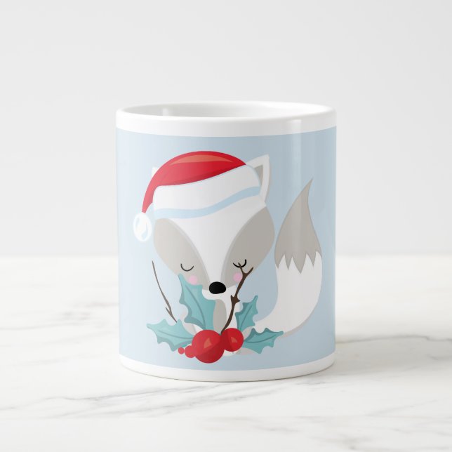Sweet Christmas Fox Large Coffee Mug (Front)