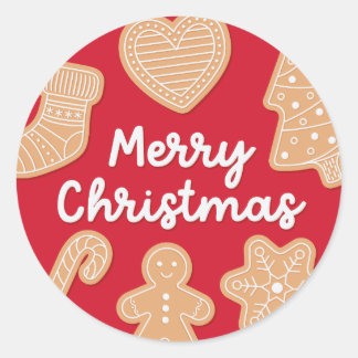 Sweet Christmas Gingerbread Cookies Classic Round Sticker
