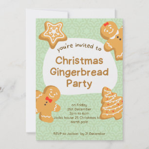 Sweet Christmas Gingerbread Cookies Invitation