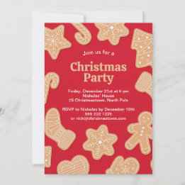 Sweet Christmas Gingerbread Cookies Invitation