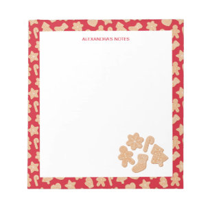 Sweet Christmas Gingerbread Cookies Pattern Notepad