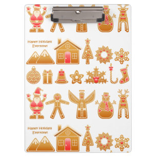 Sweet Christmas Gingerbread Design Clipboard
