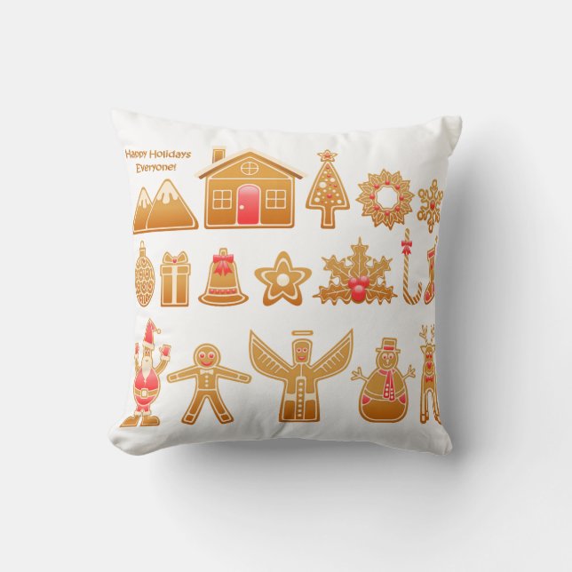 Sweet Christmas Gingerbread Design Cushion (Front)