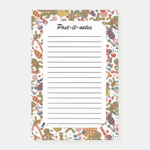 Sweet Christmas Gingerbread Man Candy Cane Delight Post-it Notes