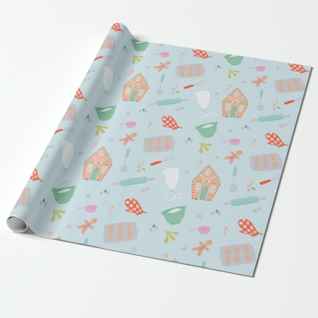 Sweet Christmas holiday baking treats Wrapping Paper (Unrolled)